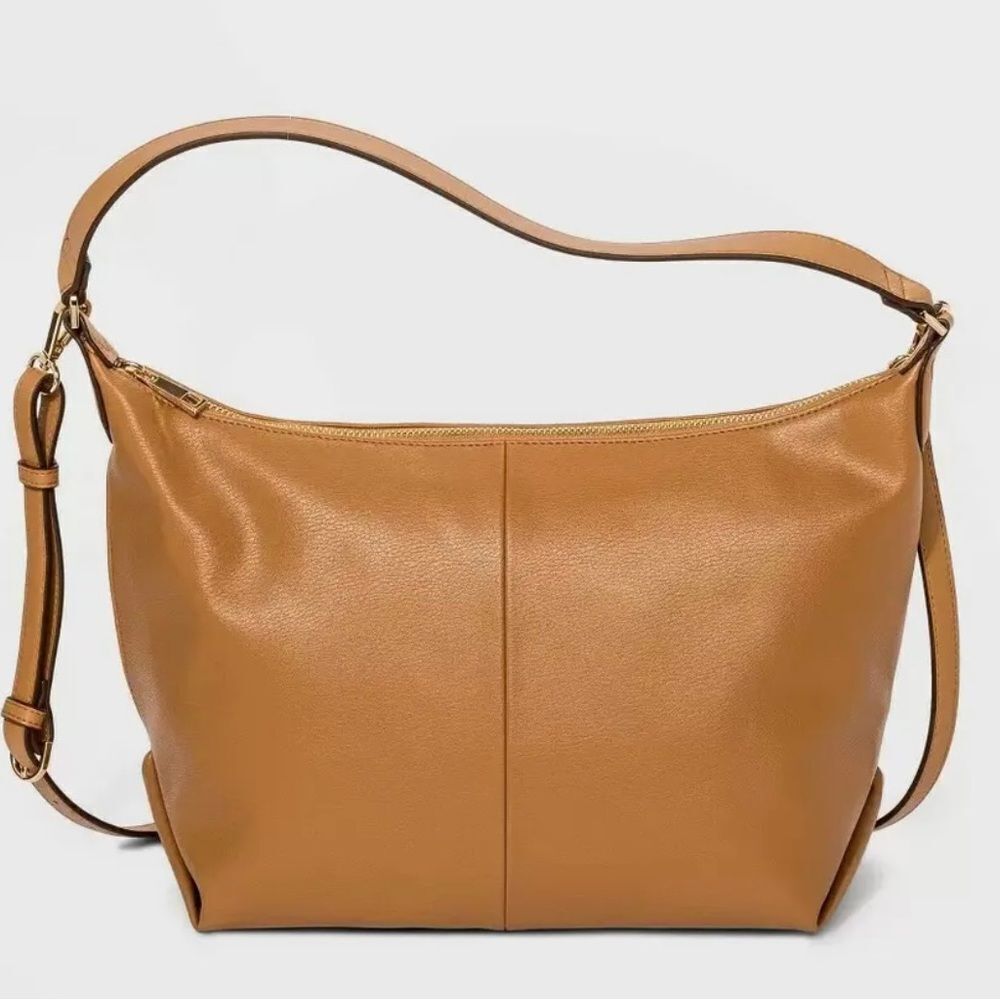 a • new day | shoulder bag w/ detachable crossbody strap  - caramel *NWT*